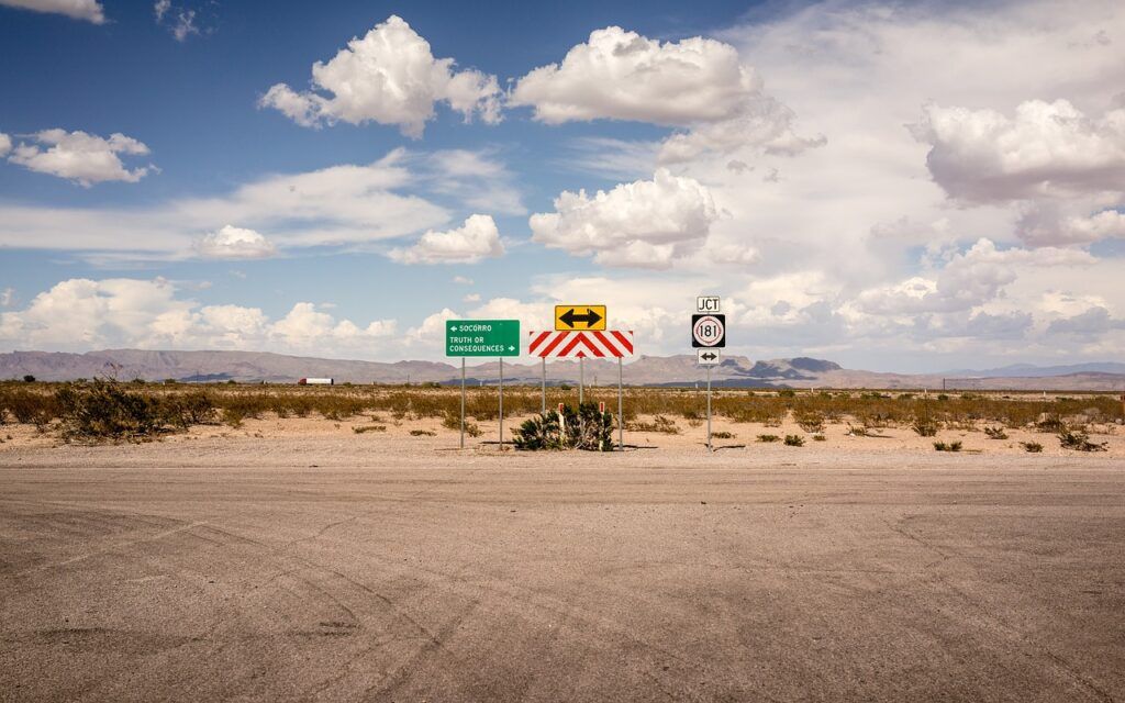 clouds, mountains, road