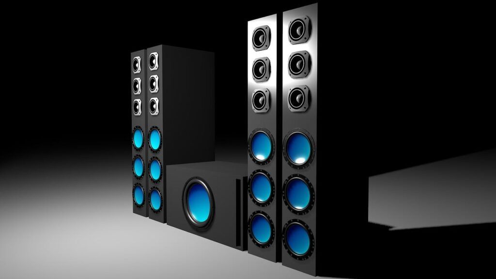 electronics, horns, sound system