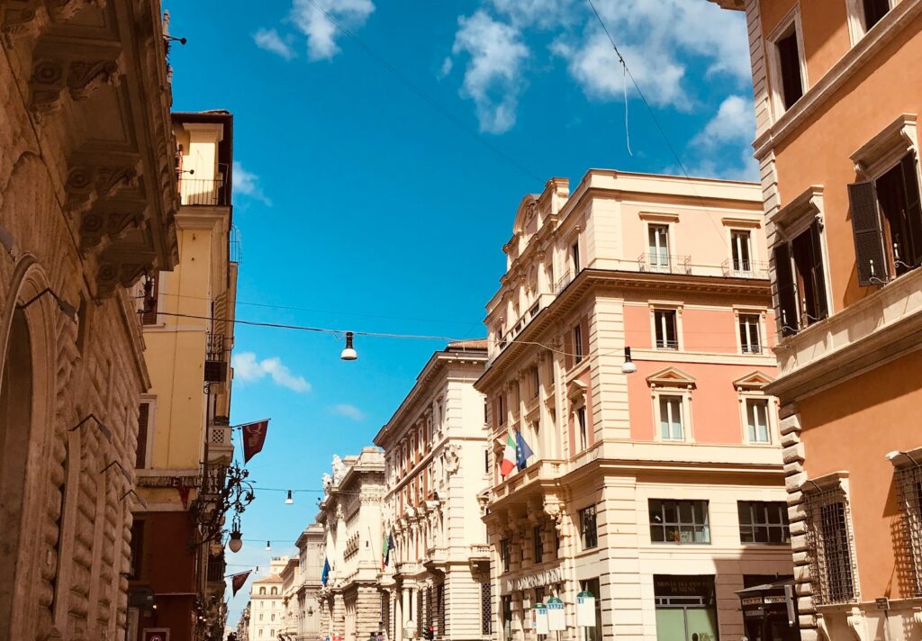 brown building across blue sky