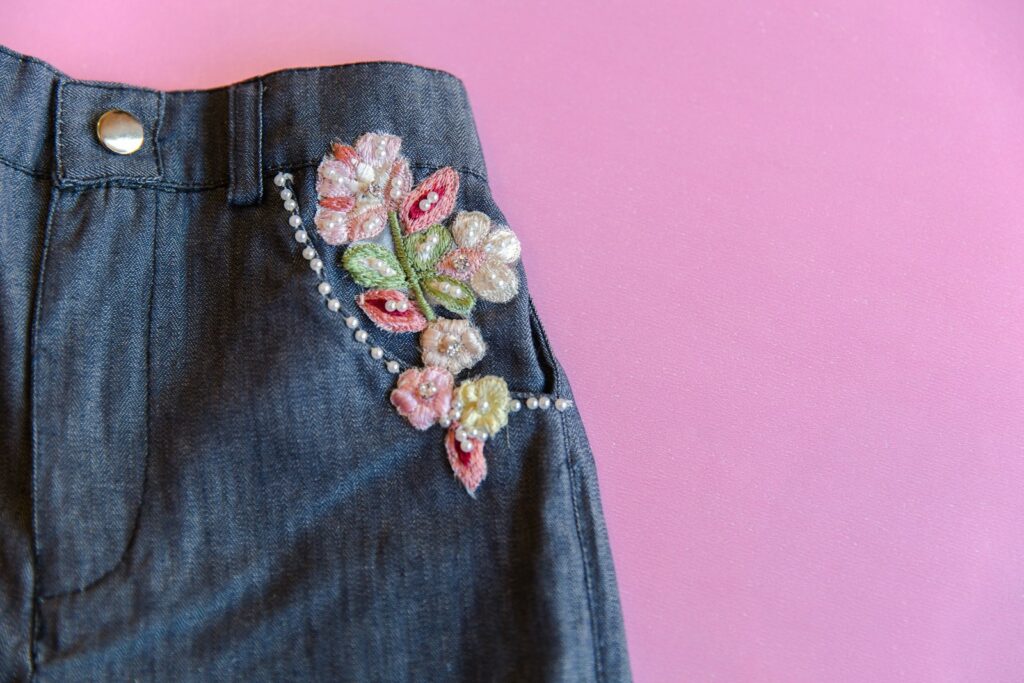 a jacket with flowers on it