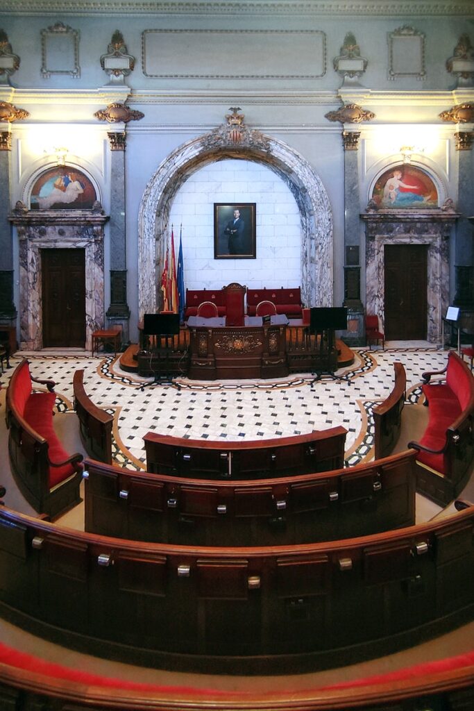 A large room with a lot of chairs in it