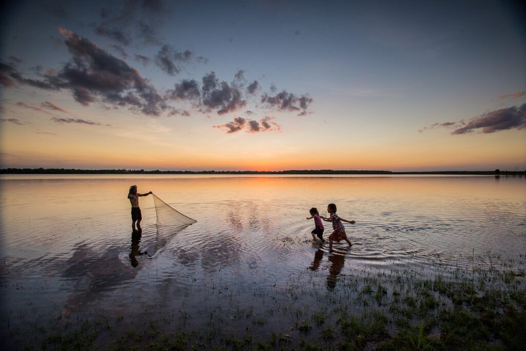 kids, nature, sea
