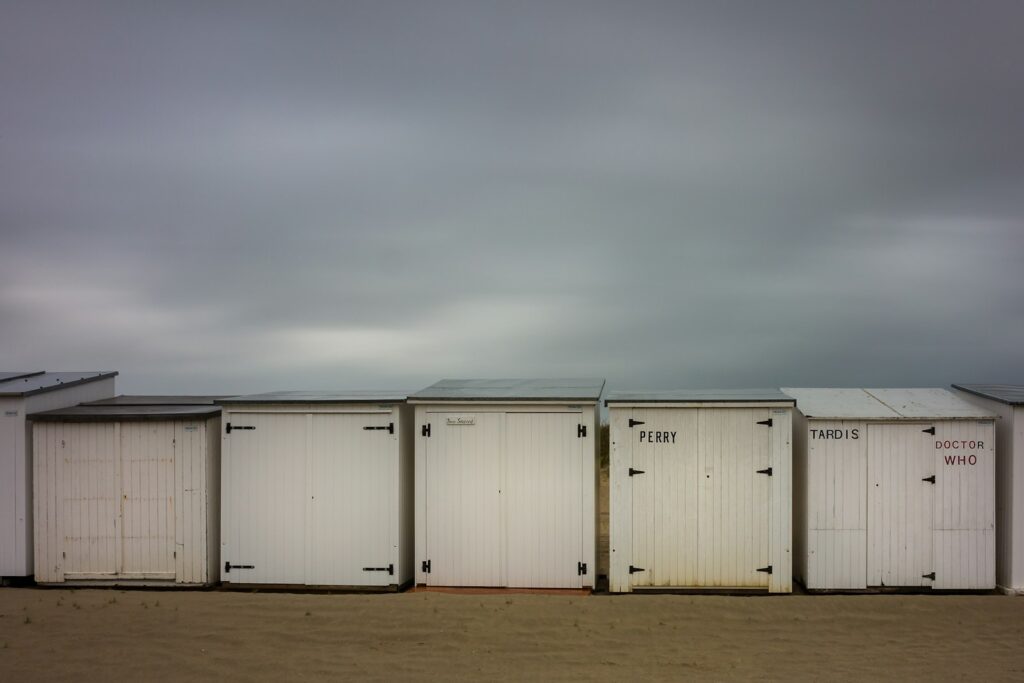 white steel roll up door