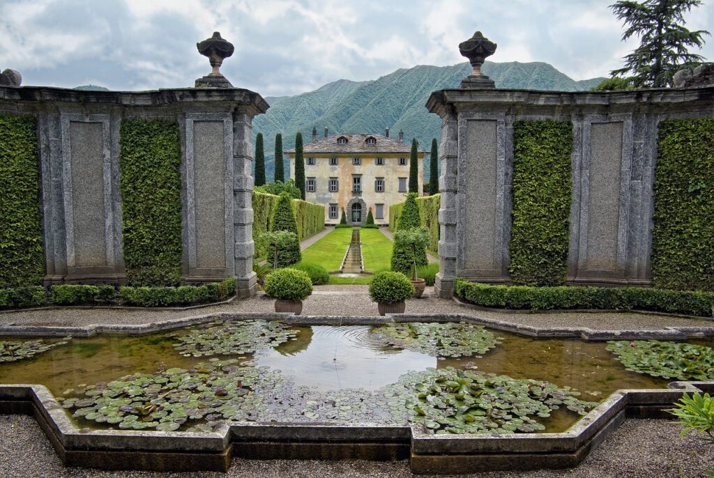 villa balbiano, fontana, garden