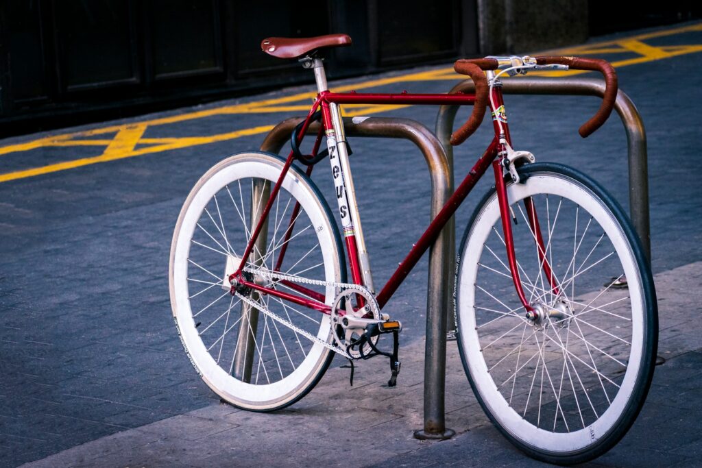 orange and white road bike