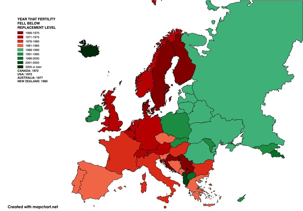 Global total fertility rate map
