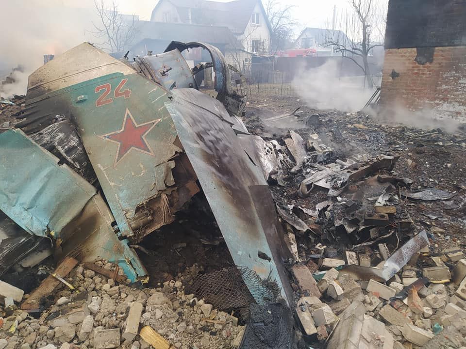 destroyed Russian aircraft