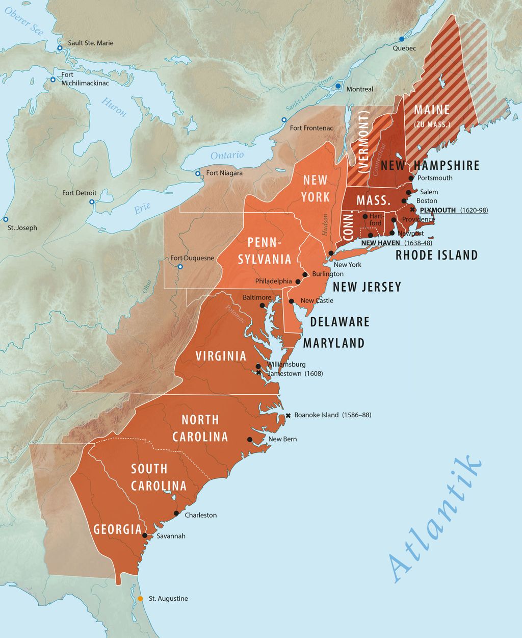 original Thirteen Colonies
