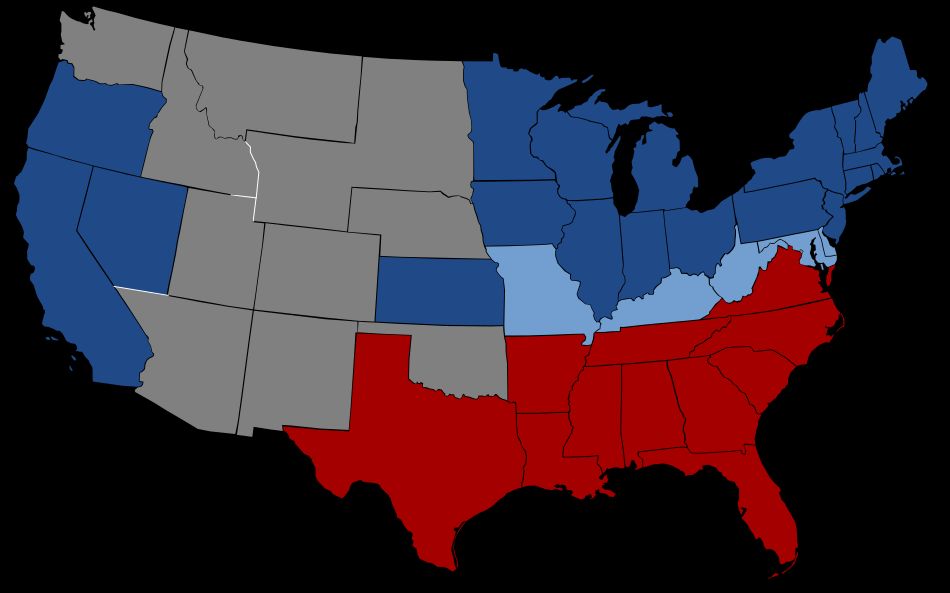 North–South division over the institution of slavery