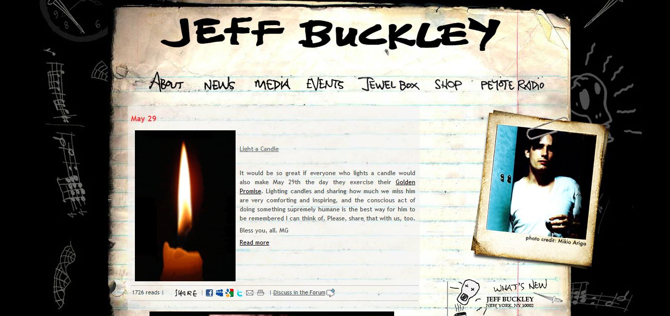 late musician Jeff Buckley