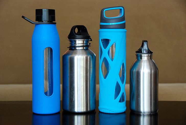 glass and stainless steel bottles