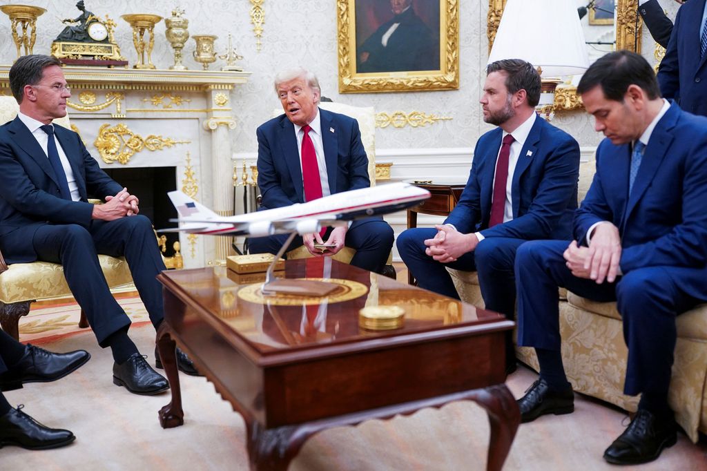 Marco Rubio and J.D. Vance with President Donald Trump