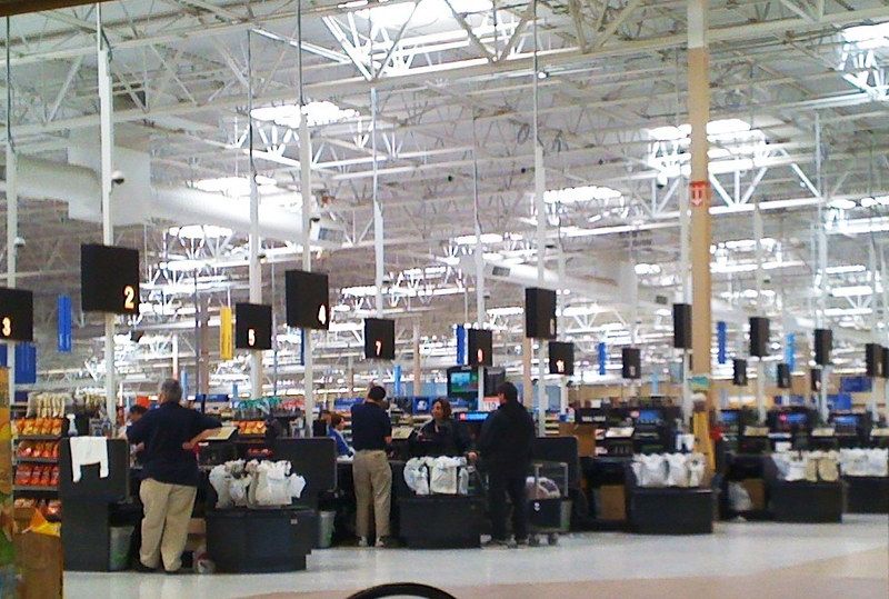 traditional checkout lines