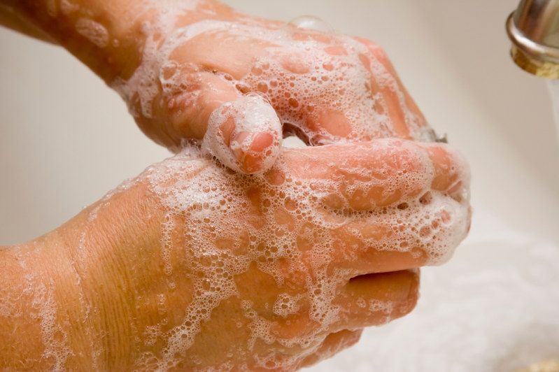 washing hands