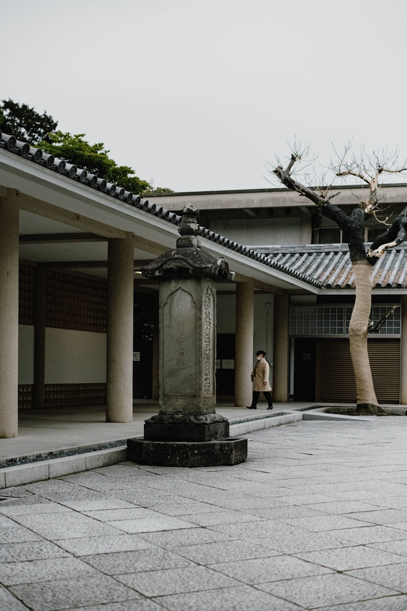 a person standing in front of a building