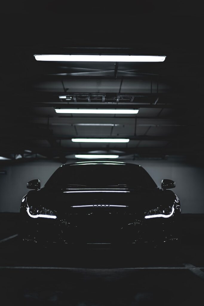 parked black car