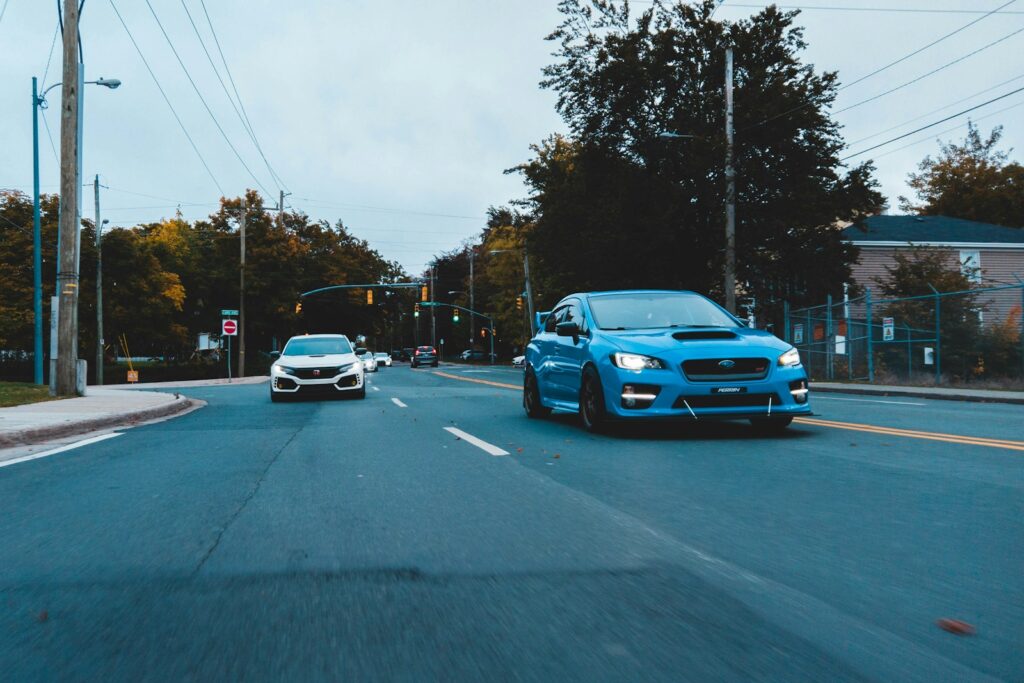 cars on road