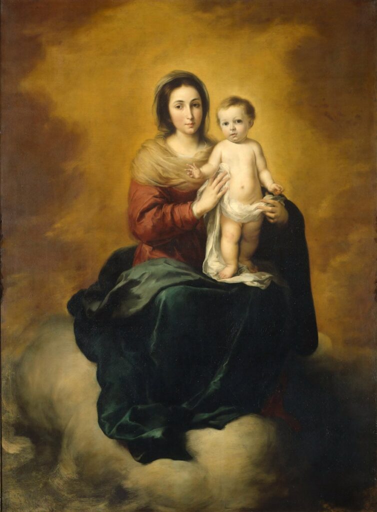 woman in red dress painting