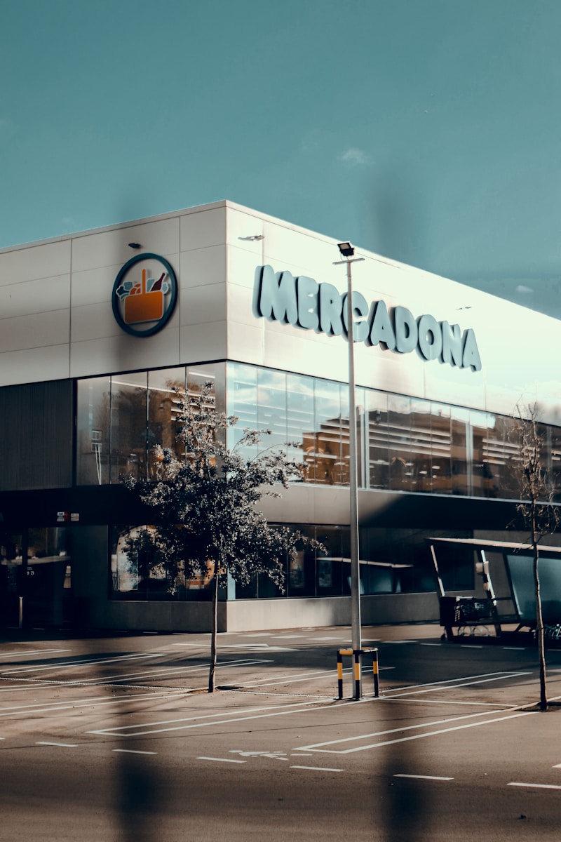 a building with a large sign on the front of it