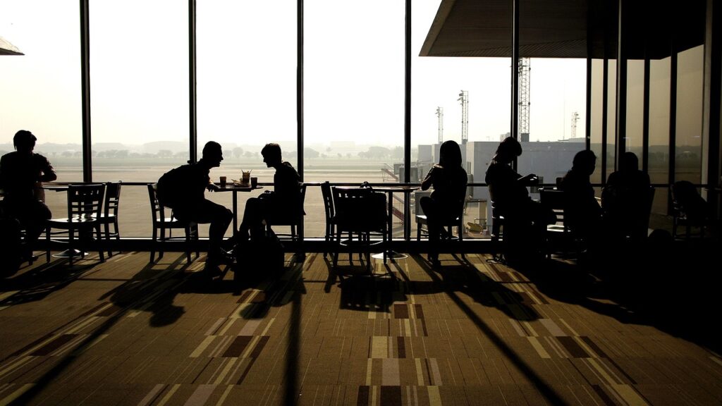wait, sit and wait, speak, time, travel, break point, coffee shop, chill chill, window, airport, don mueang, rest, shadow, coffee shop, coffee shop, coffee shop, coffee shop, coffee shop, airport, airport