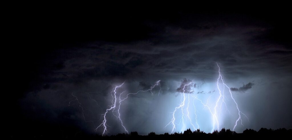 lightning, storm, nature, arizona, monsoon, lightning storm, electricity, weather, sky, rain, energy, bolt, power, blue sky, strike, thunder, charge, powerful, blue, dark clouds