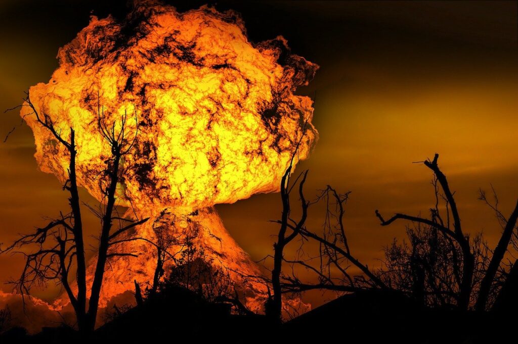 explosion, fire, forest, nature, forest fire, trees, woods, burned, mushroom cloud, destruction, natural disaster, devastation, disaster, explosion, explosion, explosion, fire, fire, fire, fire, fire, forest fire