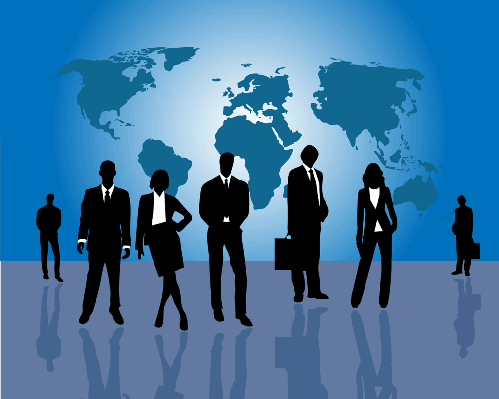 a3 poster, business, earth, female, male, map, world map, men, people, presentation, presentation graphic, silhouette, women, world, blue business, blue earth, blue world, blue map, blue company, blue presentation