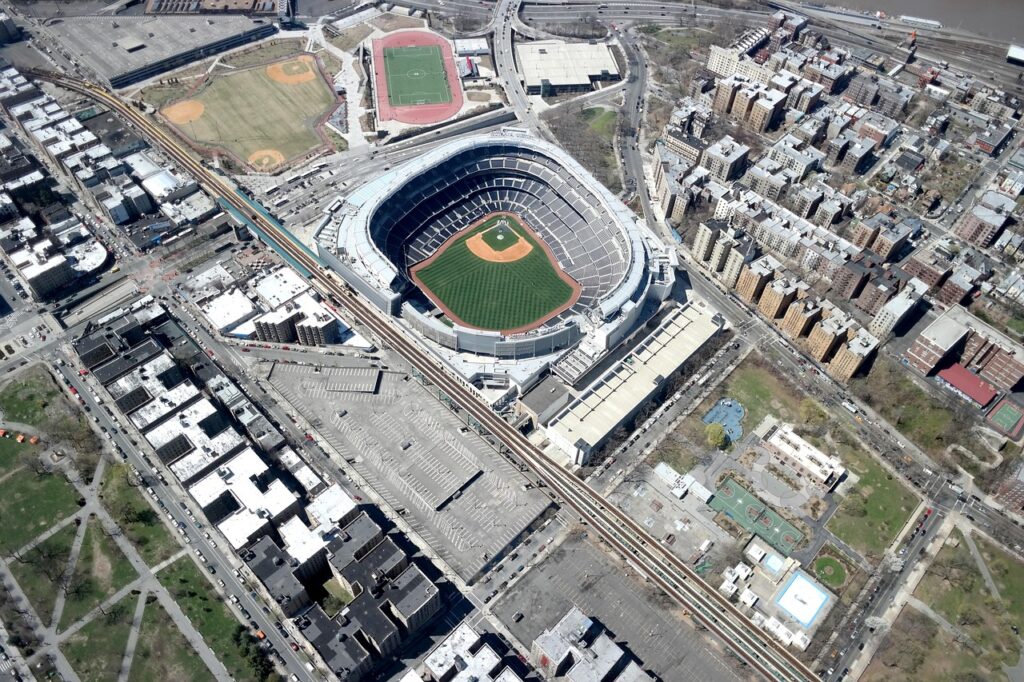 aerial, yankee, stadium, new, york, baseball, baseball stadium, buildings, cityscape, ballpark, gray news, gray new, stadium, stadium, stadium, baseball, baseball, baseball, baseball, baseball