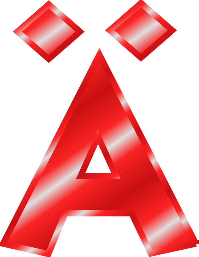 alphabet, a, ä, umlaut, mutated vowel, abc, letter, alphabetic character, red, glossy
