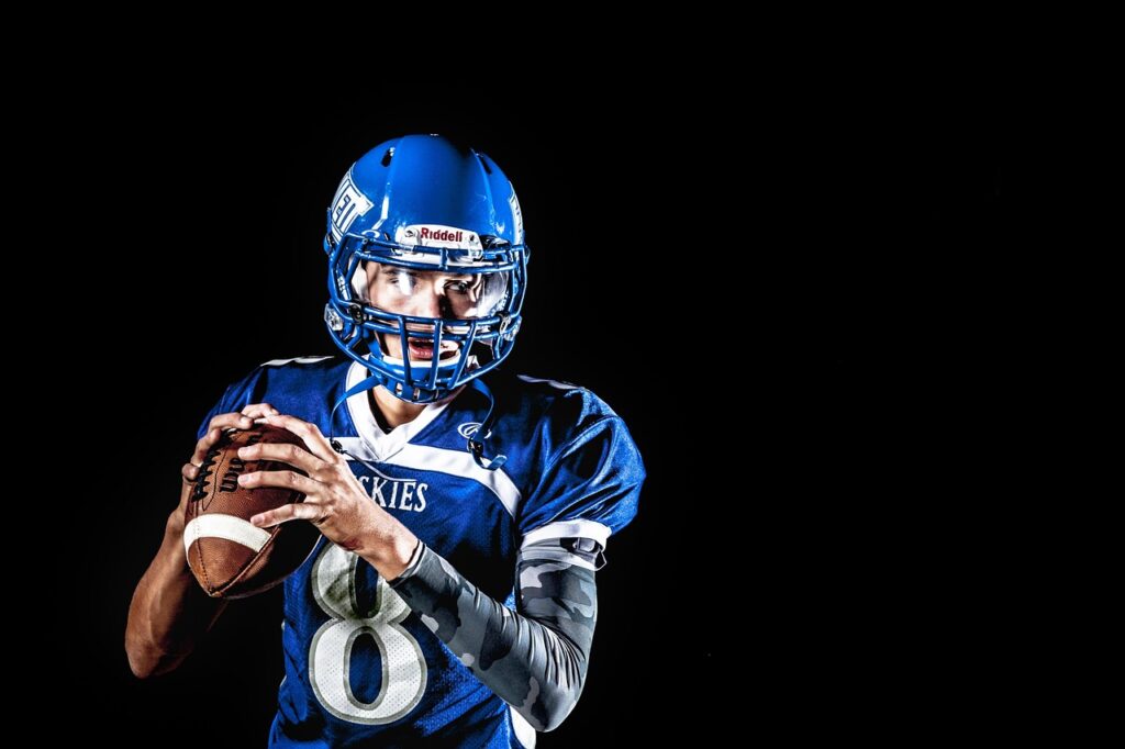 american football, athlete, ball, football, player, football player, rugby, sport, helmet, man, quarterback, uniform, jersey, football jersey, portrait, american football, football, football, football, football, football, football player