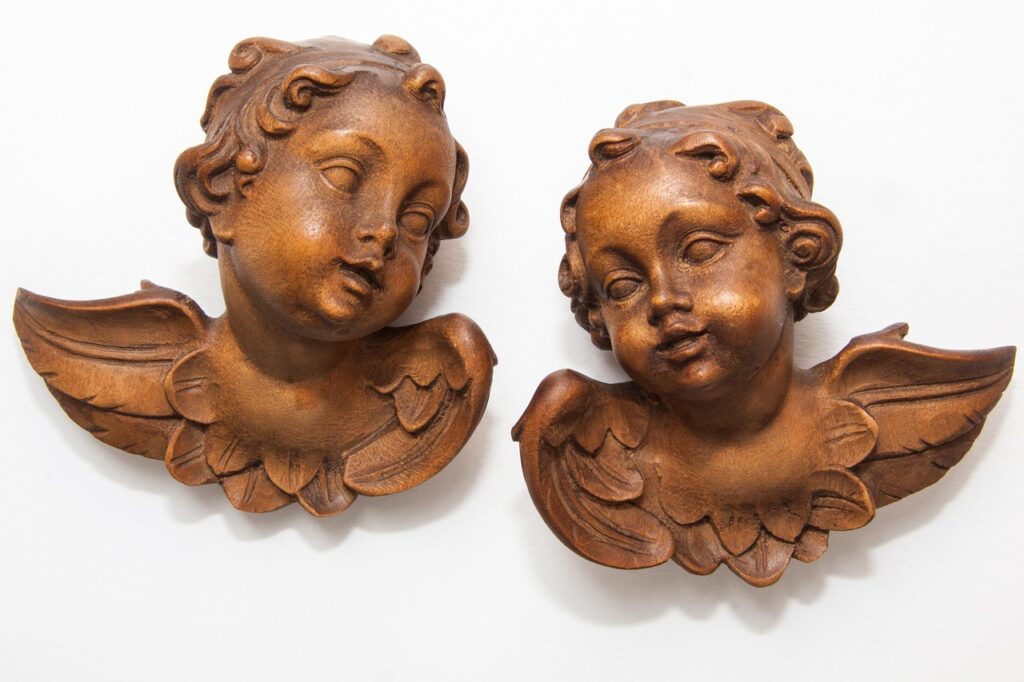 angel, putt, sculpture, figure, wing, wood, carving, harmony, faith, hope, handwork, child angel, similar to toddler, angel, putt, putt, putt, putt, putt