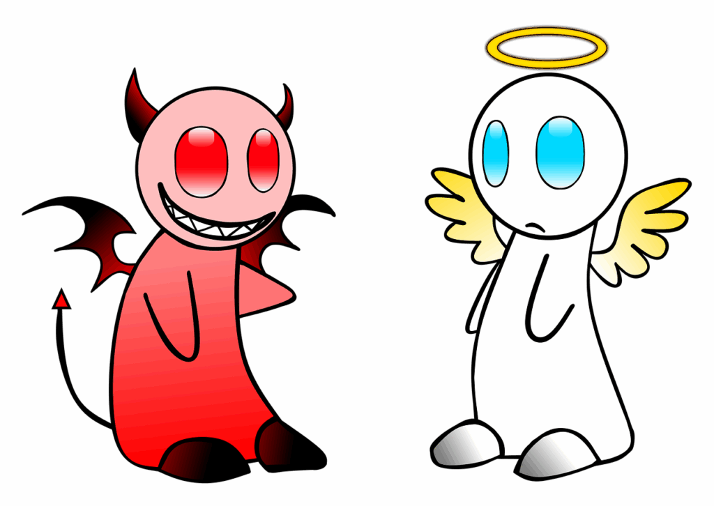 angel, devil, good, evil, heaven, contrary, hell, different, difference, opposites, little angel, devils, demon, earth, trinity, dispute, clipart, devil, devil, devil, devil, devil, demon, demon