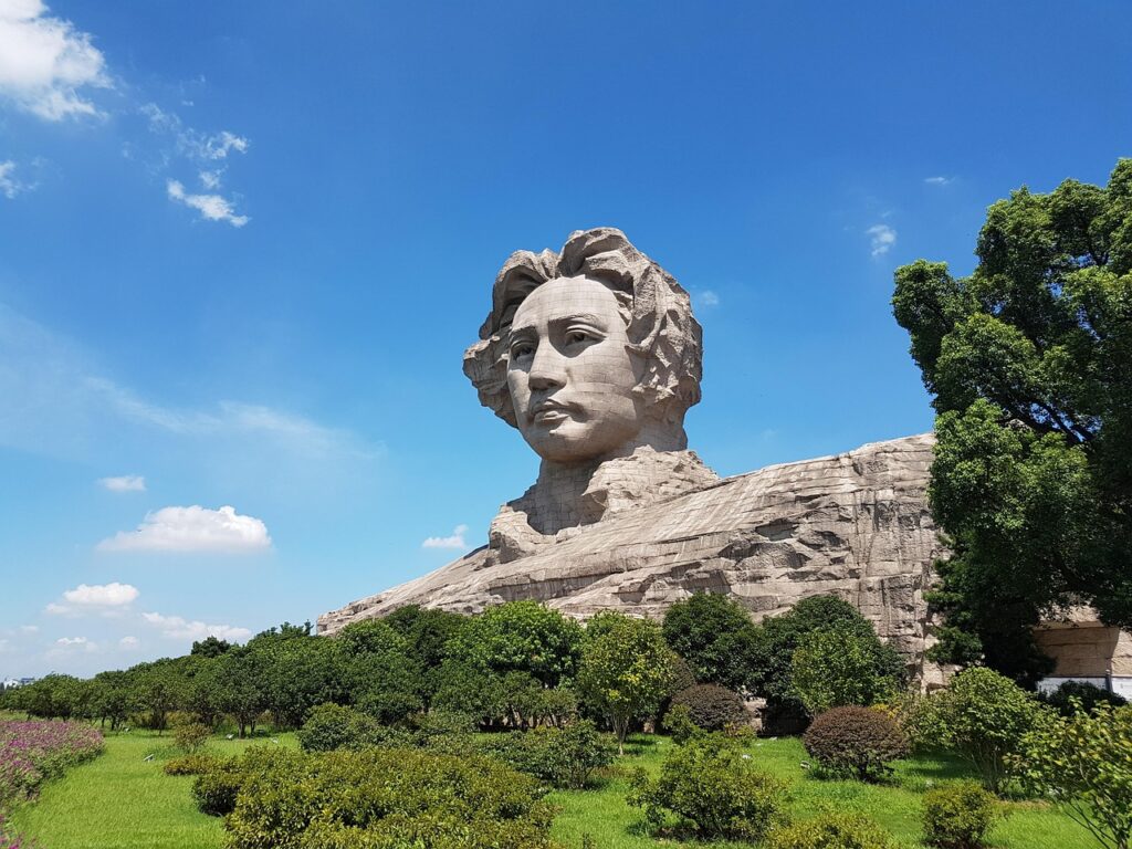 changsha, orange isle, mao zedong, china, stone statue, giant eye, changsha, changsha, changsha, changsha, changsha