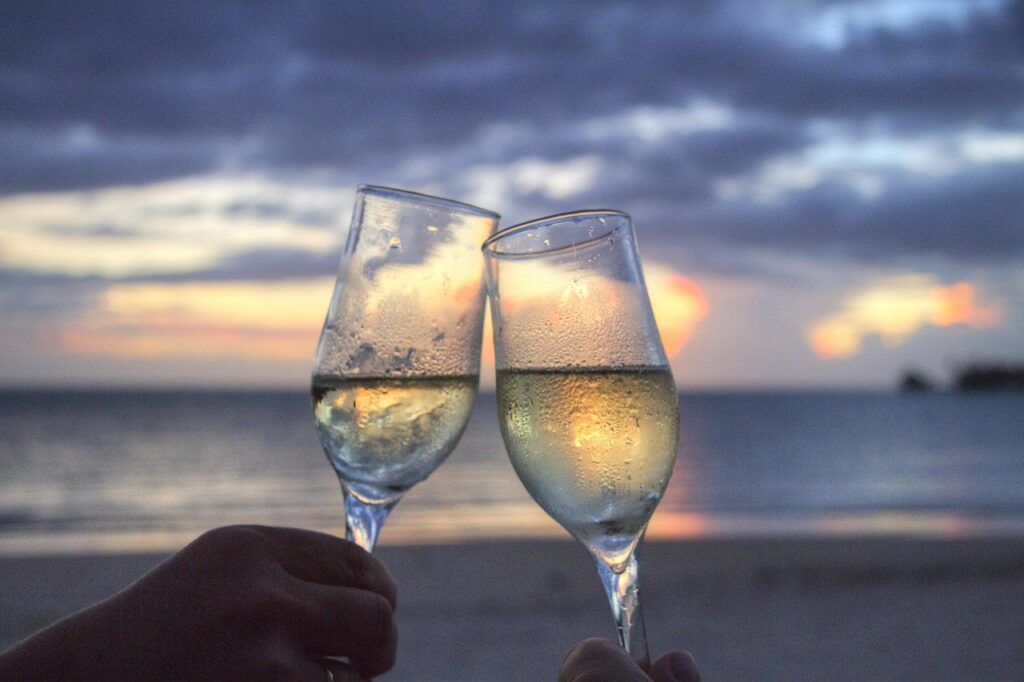 glasses, sparkling wine, cheers, sun set, evening, samoa, honeymoon, wedding, party, drink, celebration, romantic, bubbly, cheers, cheers, cheers, honeymoon, honeymoon, honeymoon, honeymoon, honeymoon, party