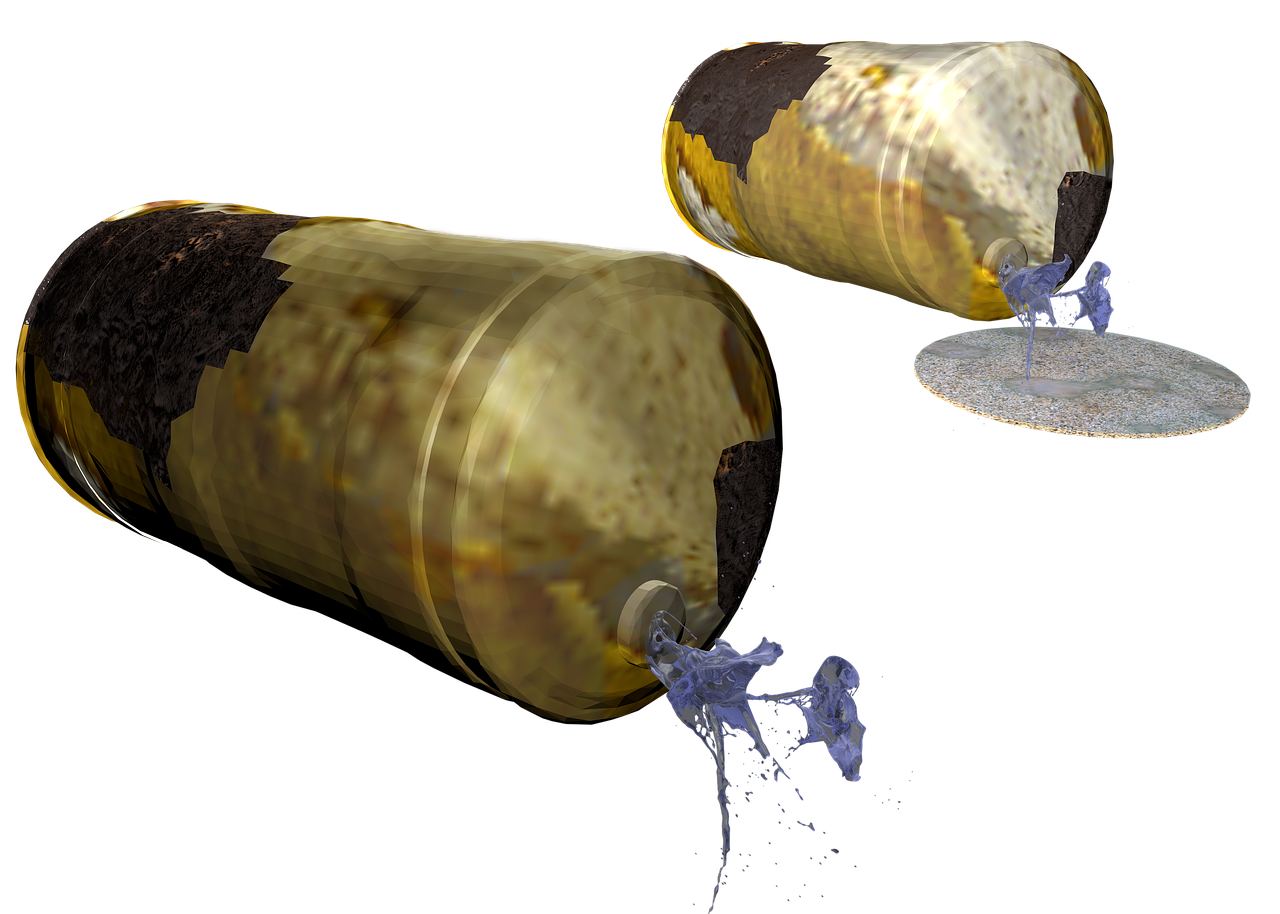 barrel, ton, container, released, leak, rust, isolated