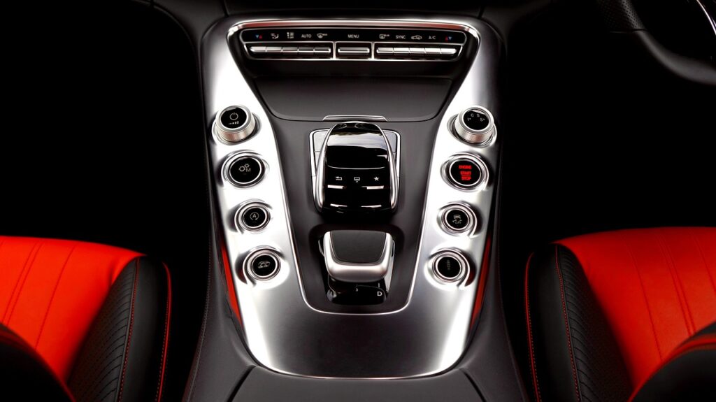 mercedes-benz, automobile, car, gt, amg, automotive, mercedes, mercedes-amg, vehicle, auto, interior, motor, transportation, luxury, transport, wheel, modern, style, new, technology, leather, dashboard, car wallpapers, drive, control, button, fast, safety, equipment, gear, panel, sport, shift, lever, black car, black technology, black news, black sports, black safety, black interior, black new
