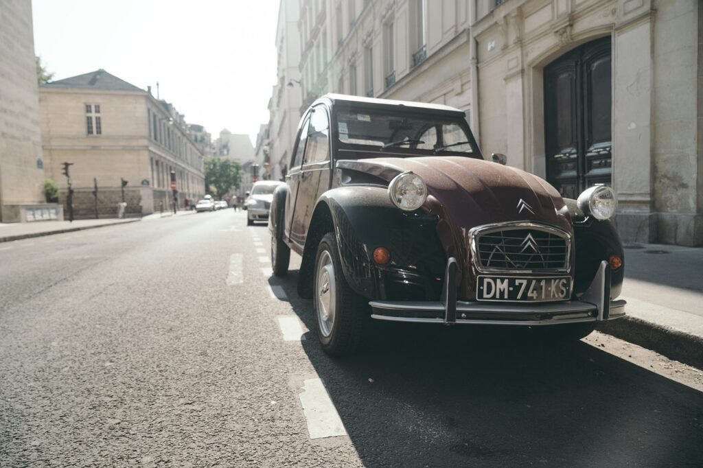 car, auto, street, old timer, architecture, building, infrastructure, sky, city, vehicle, sunny, day, parking, car wallpapers, nature, road, trip