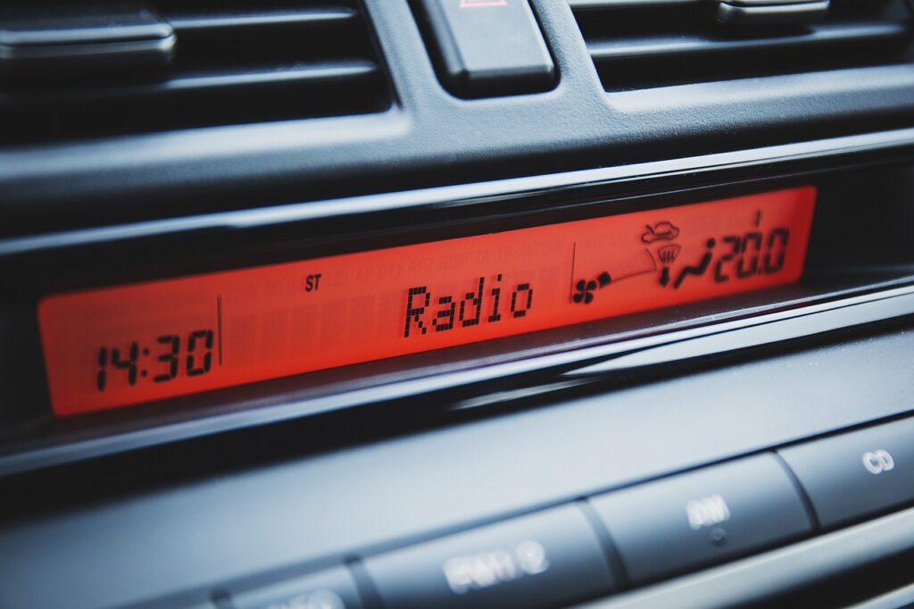 car, dashboard, radio, clock, car wallpapers, blue car, blue clock, blue radio