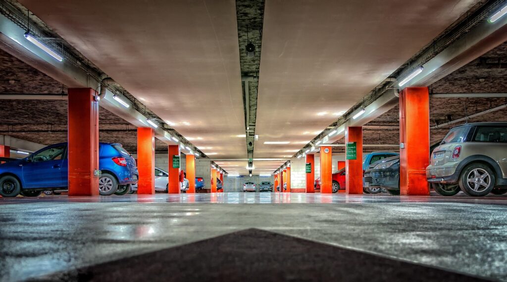 multi storey car park, underground car park, park, garage, parking deck, artificial light, parking spot, cars, car, park level, parking space, vehicles, car wallpapers, clean, traffic, empty