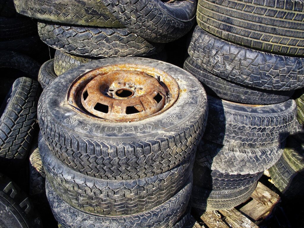 wheel, car tire, old tires, tire, old, stack of tires, tire disposal, tire profile, stacked, stack, mature age, rubber tires, environmental pollution, waste, disposal