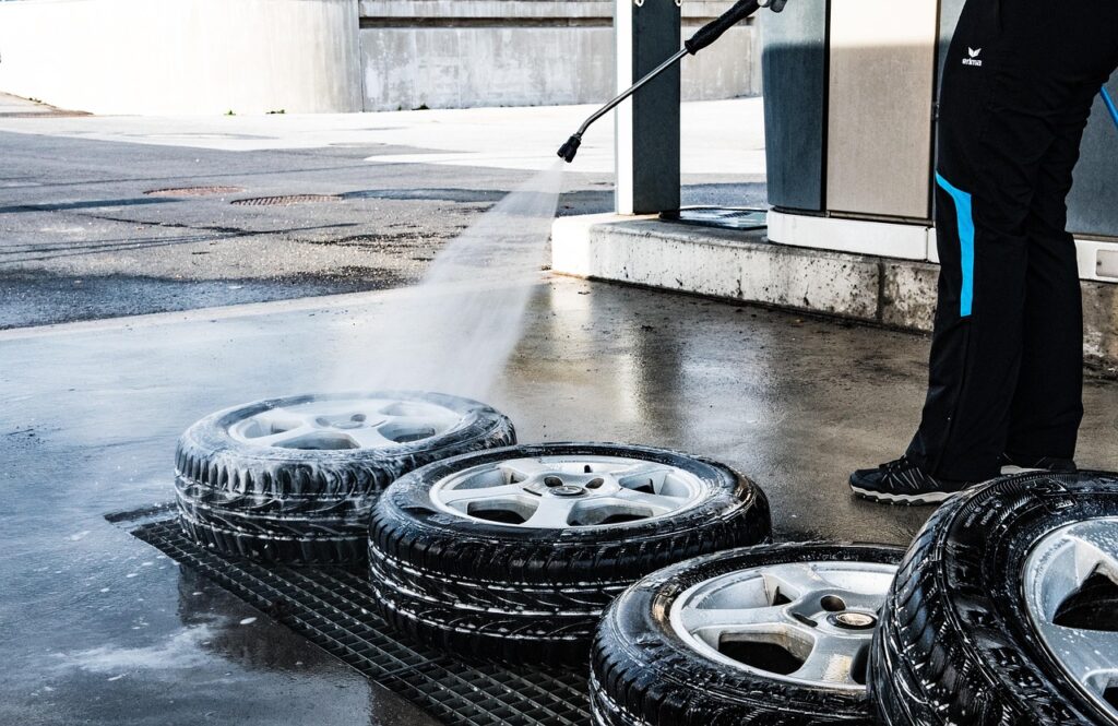 tire, to wash, lance wash, automobile, tyres, car, rim, tire service, car wallpapers, clean, nature, foam, high-pressure cleaner, to clean, frothy, water, wet