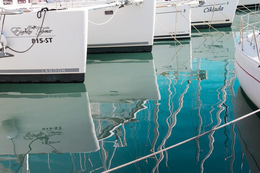 croatia, split, sea, nature, yachts, reflections, boat