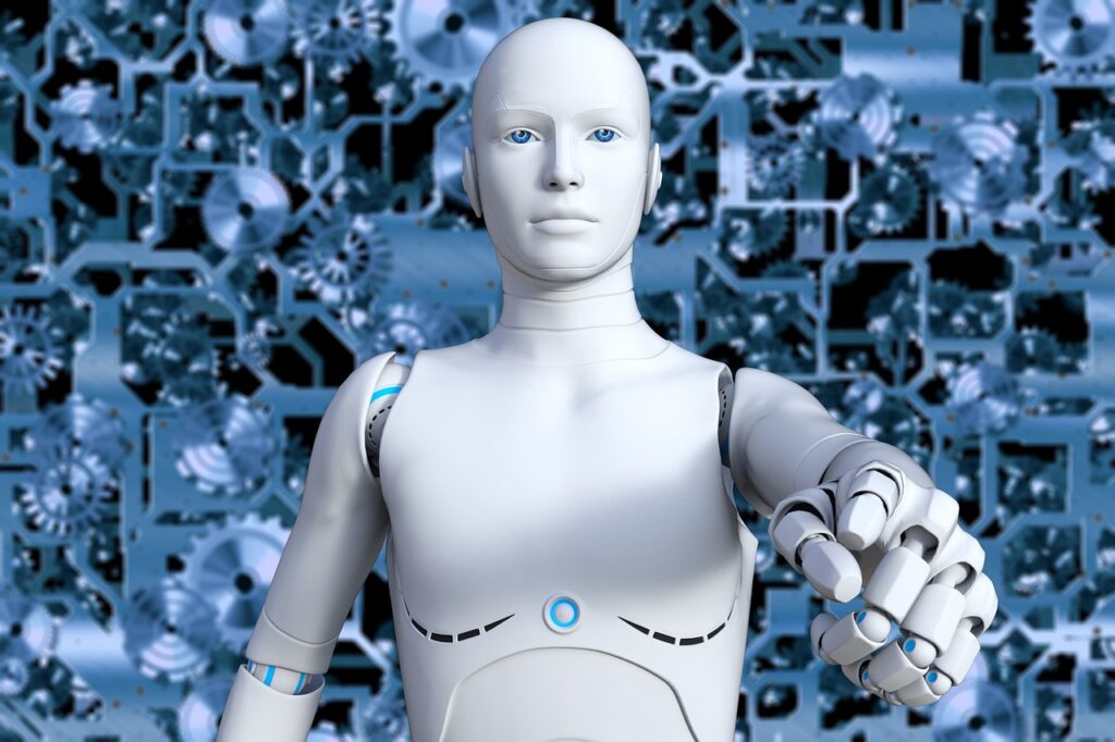 robot, cyborg, futuristic, android, cybernetics, intelligence, blue robot, robot, robot, robot, robot, robot