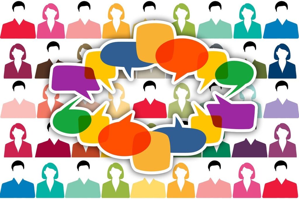 social media, crowd, people, communication, balloons, tiktok, silhouettes, group of people, group, viewers, together, community, cooperation, assembly, collection, company