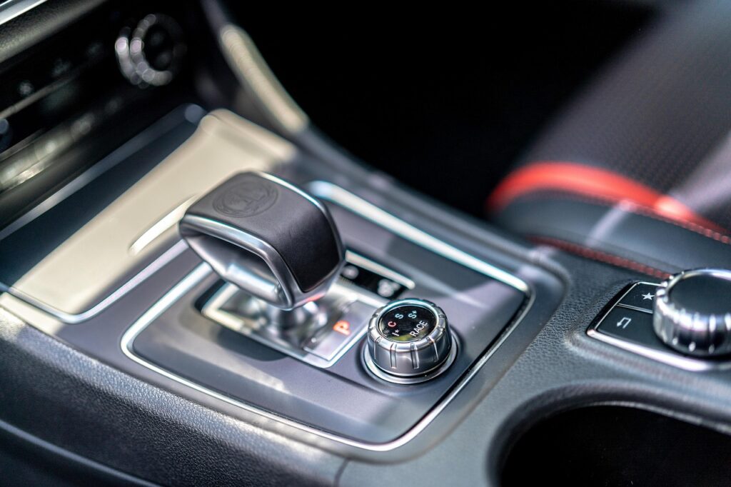 amg, mercedes, benz, car, racing, indoor, gla45, gla, gear, car wallpapers, console, control, button, brake, blue car