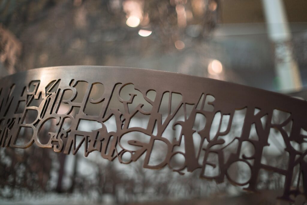 words, art, metal, letters, europe, text, language, brown letter, brown language