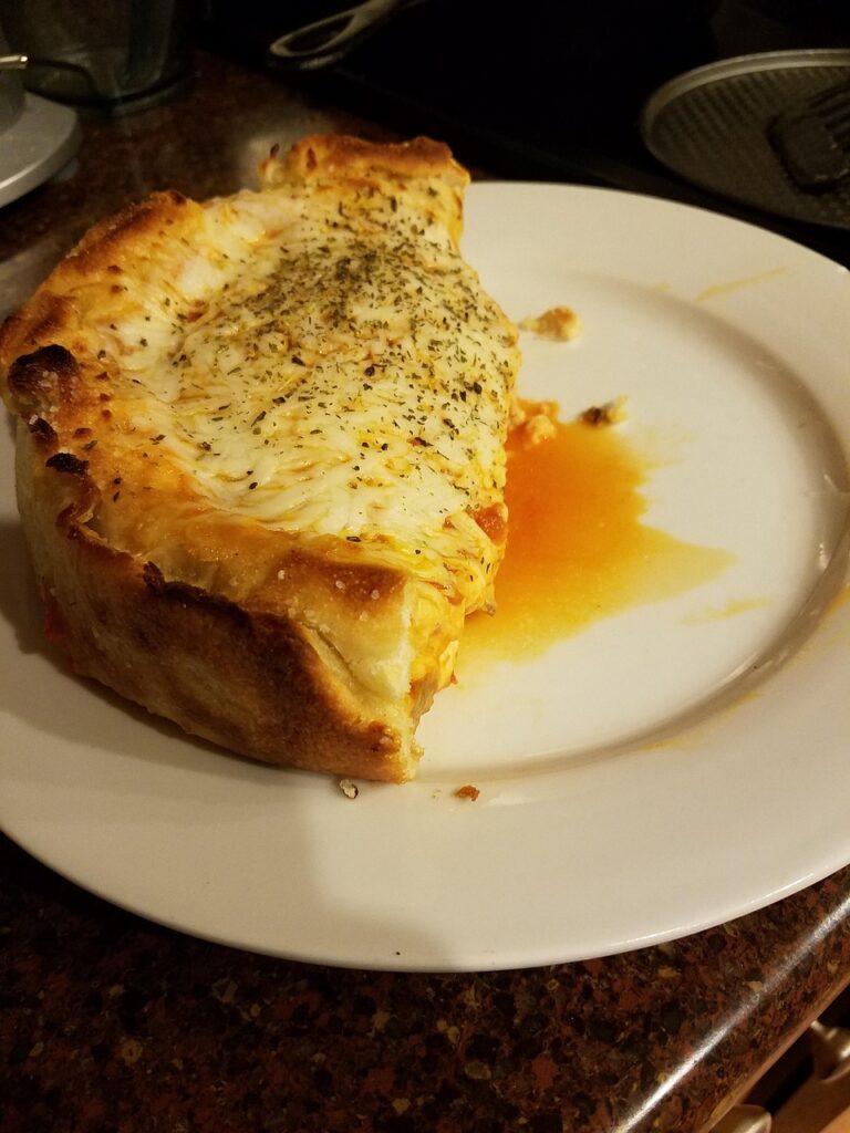 pizza, stuffed, cheese, crust, italian, brown pizza