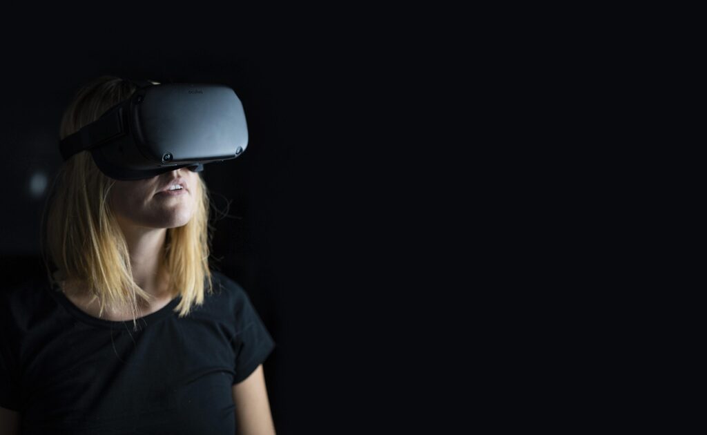 virtual reality, woman, technology, oculus, female, metaverse, imagination, quest, looking, people, young