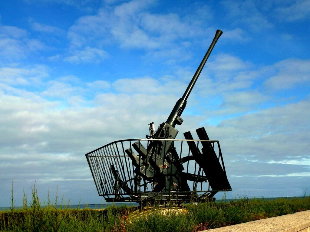 cannon, air, armament, omaha spiaggetta, normandy, france, coastal, burst, turret, defense, military