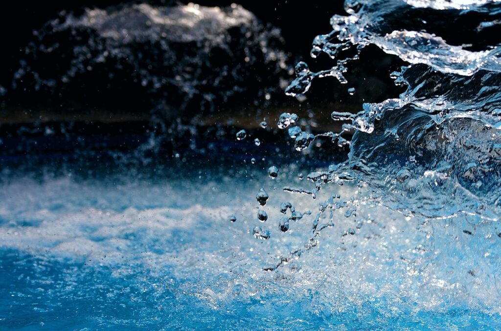 water, water jet, nature, fountain, wet, water feature, flow, close up, drops, pool of water, water fountain, splash, source, power, blue
